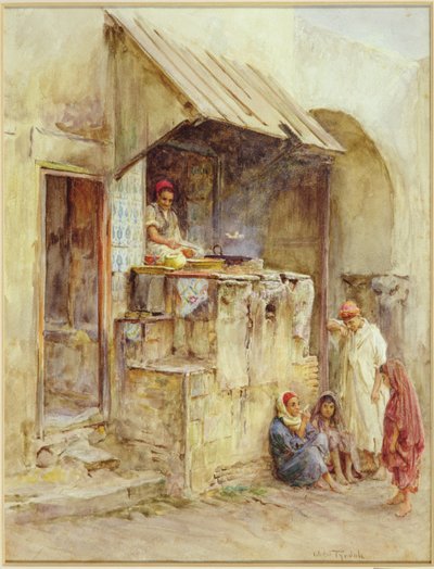 A Cookshop at Kairouan, Tunis, 1881 by Walter Frederick Roofe Tyndale